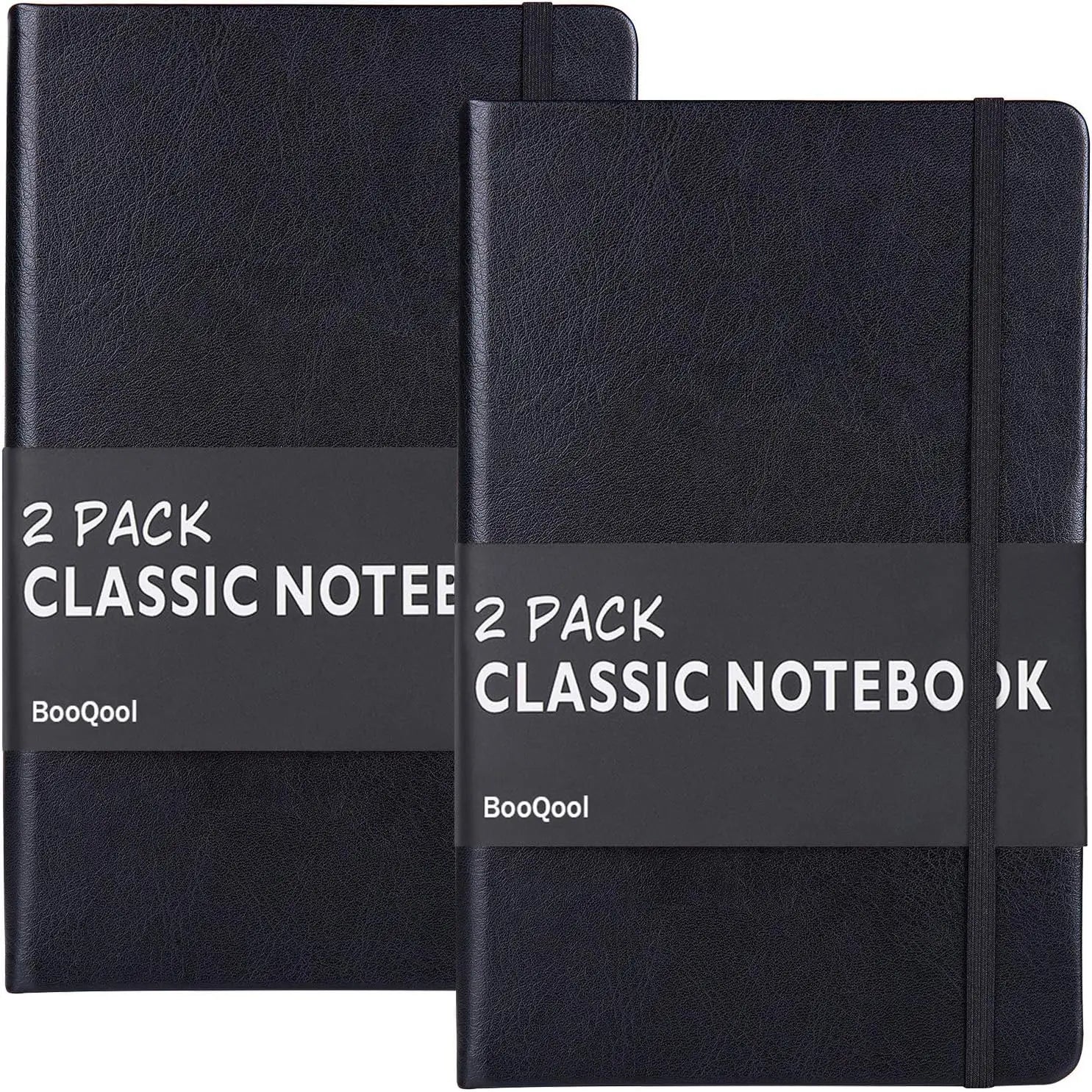 Classic Ruled Notebooks, Premium Thick Paper Faux Leather Hard Cover, Large Lined (5.4 x 8.3), 2 Pack