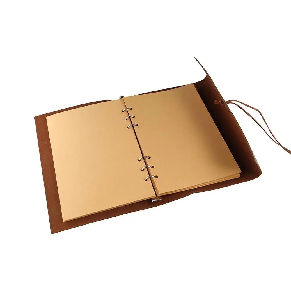 A7/A6/A5 Travelers Vintage Notebook Kraft Paper PU Leather PU Leather Kraft Notebook Loose Leaf Blank Spiral Notebook